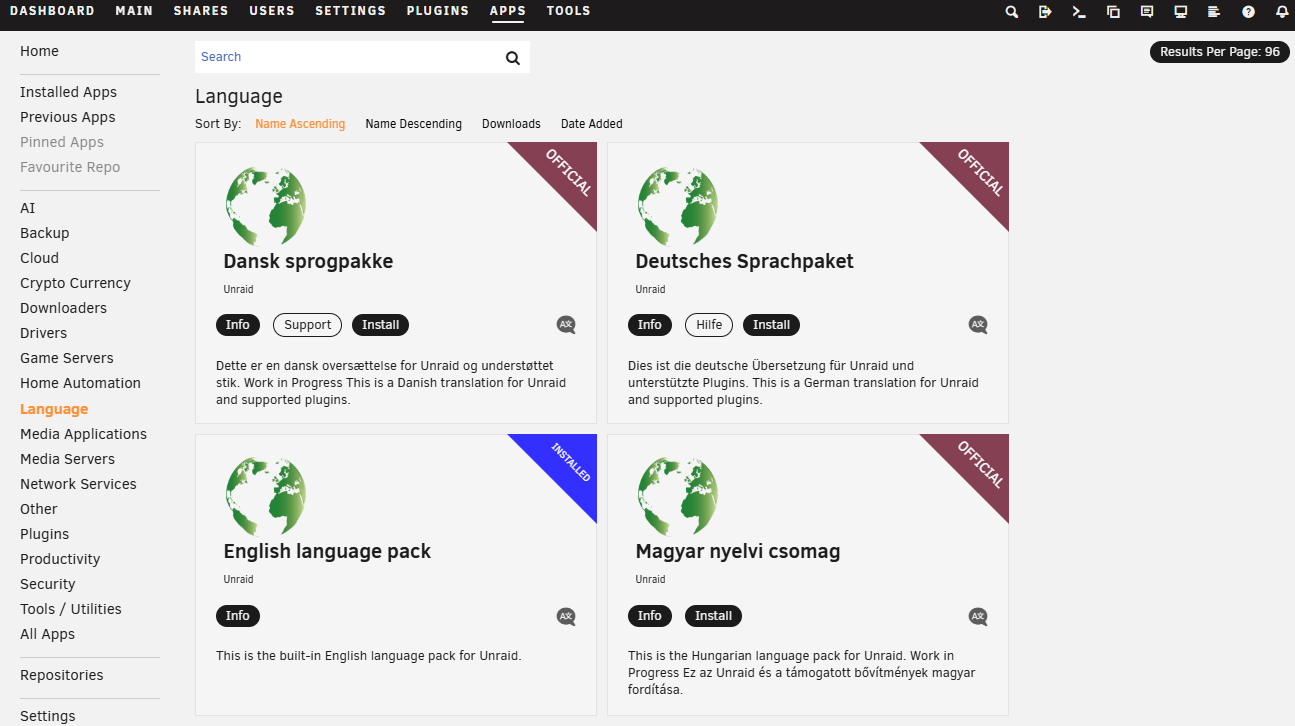 Idiomas - Aplicaciones comunitarias